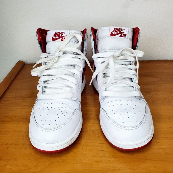 NIKE Air Jordan 1 Retro High OG Sneakers Running Shoes White Varsity Red SZ 5.5 - Picture 2 of 12